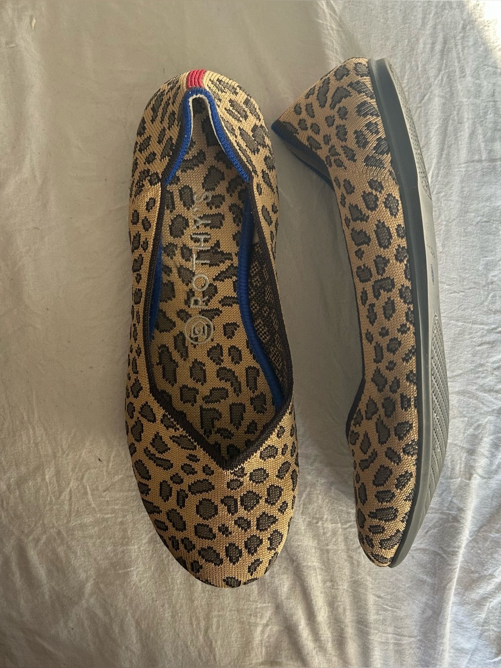 Rothy’s leopard print slides